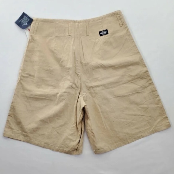 Vtg Levis Dockers Shorts Wmns 14 Linen Blend Beige Tan Bareback 32x9 80s 90s NWT - Picture 9 of 15